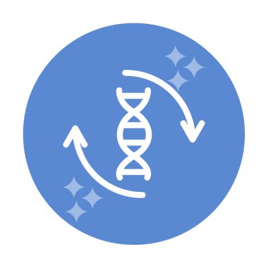 DNA ikon vektör illüstrasyonunun düz molekülü