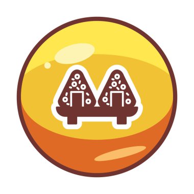 Onigiri sushi simgesi, vektör illüstrasyonu 