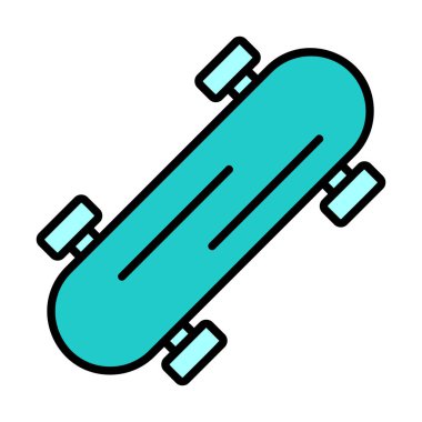 Basit kaykay simgesi, vektör illüstrasyonu