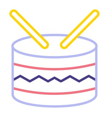 davul ikonu vektörü. Doğrusal biçim işareti 