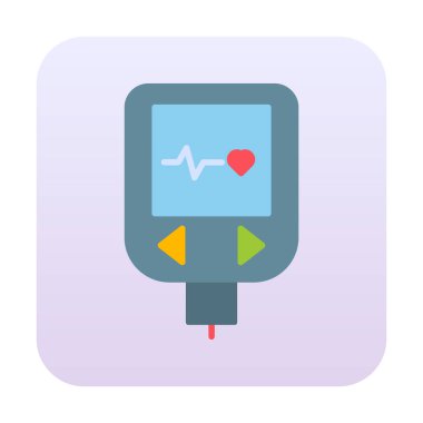 düz Glucometer ikon vektör illüstrasyon tasarımı