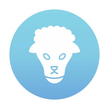 Koyun başı ağ simgesi, vektör illüstrasyonu 