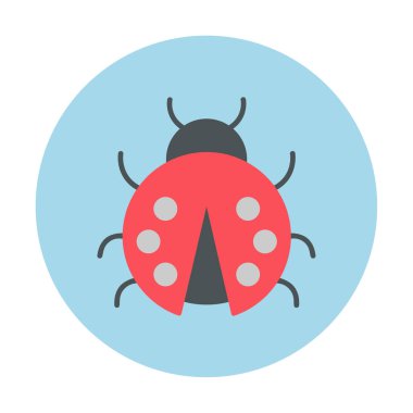  Basit grafik düz uğur böceği vektör çizimi 