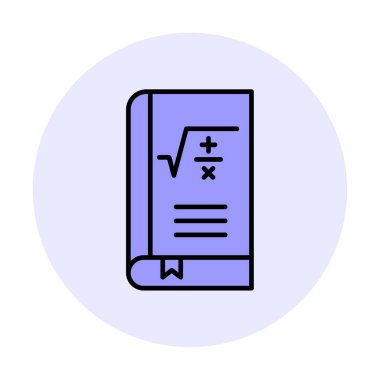 Matematik kitabı. Web simgesi basit illüstrasyon                         