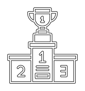 Basit Şampiyon simgesi, vektör illüstrasyonu