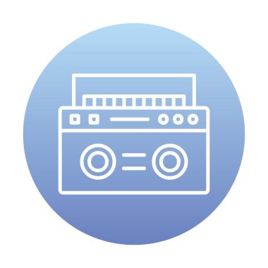  Boombox düz simgesi, vektör çizimi