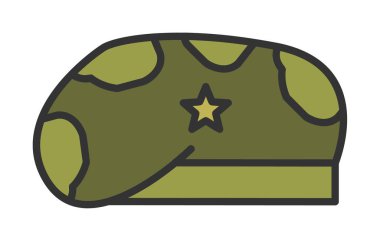 Askeri Şapka ikon vektör illüstrasyonu