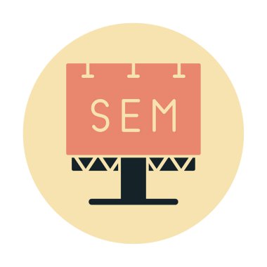 SEM ile Billboard simgesinin vektör illüstrasyonu  