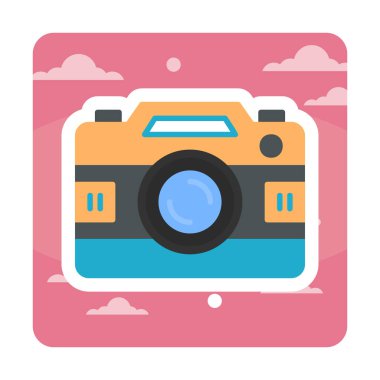 fotoğraf makinesi ikon vektör illüstrasyonu                      