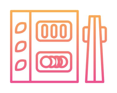 Basit Japon Bento kutusu simgesi, vektör illüstrasyonu