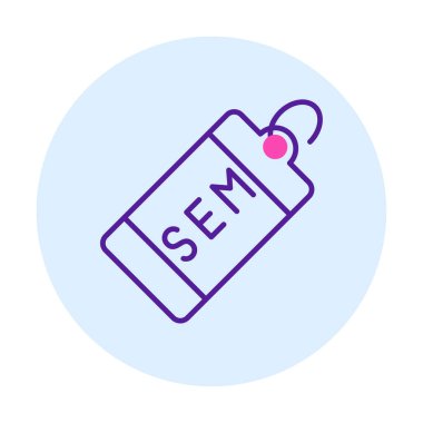 sem etiket simgesi, vektör illüstrasyonu  