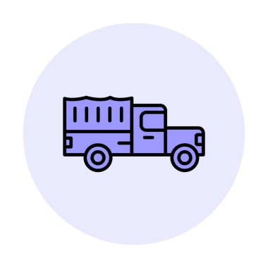 Askeri Kamyon ikonu vektör illüstrasyonu