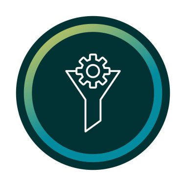 Vites simgesiyle filtre hunisi, vektör illüstrasyonu