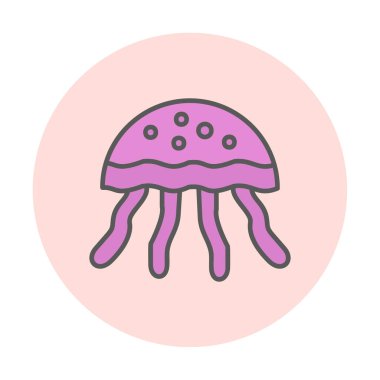 Denizanası. Web simgesi basit illüstrasyon                       