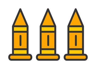 Askeri silah mermileri vektör ikonu. Sembol, logo çizimi. Vektör grafikleri 