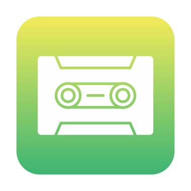 Kaset. Web simgesi basit illüstrasyon                               