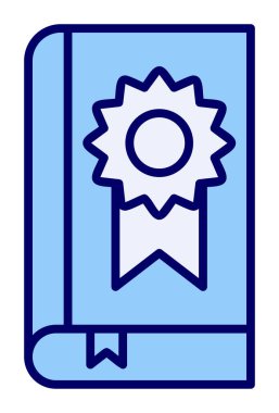 Kitap Madalyası simgesi, vektör illüstrasyonu 