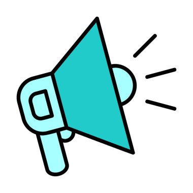 megafon ikonu. Hoparlör vektör illüstrasyonu. düz dizayn