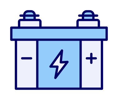 Basit düz araba pil vektör çizimi