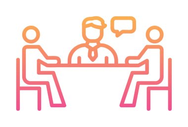 Basit iş Buluşma simgesi, vektör illüstrasyonu