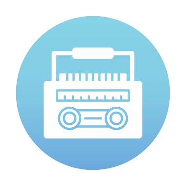 Basit yassı Radyo Cassette ikon vektör illüstrasyon tasarımı