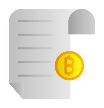 Bitcoin imzalı fatura simgesinin vektör illüstrasyonu 