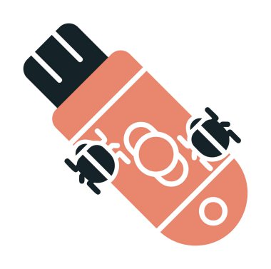 Pendrive Virüs ikon vektör görüntüsü. Web uygulamaları, mobil uygulamalar ve yazdırma ortamları için kullanılabilir.