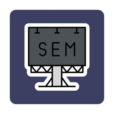SEM ile Billboard simgesinin vektör illüstrasyonu  