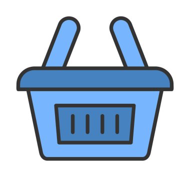 Alışveriş sepeti ikonu vektör illüstrasyonu 