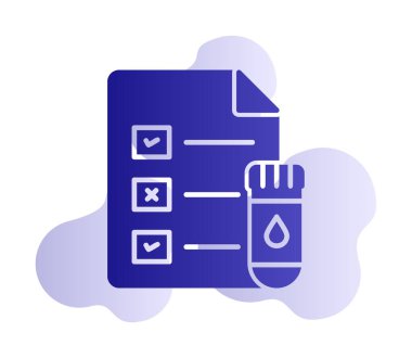 Tıbbi Test Raporu ikon vektör illüstrasyonu 