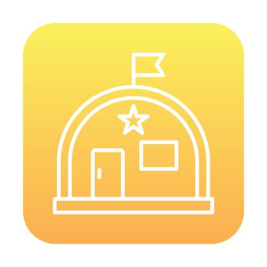 Basit Askeri Depo simgesi, vektör illüstrasyonu