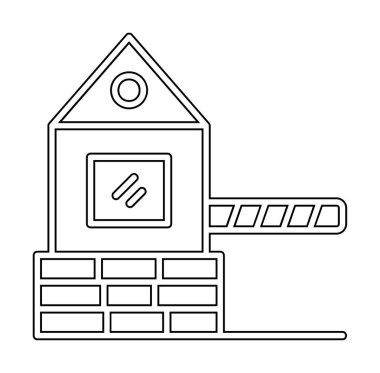 Askeri Bariyer simgesinin vektör çizimi 