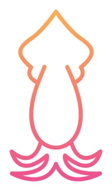 Beyaz arkaplanda mürekkep balığı vektörü simgesi 