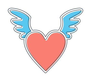 Melek Kalbi ikonu, vektör illüstrasyonu 