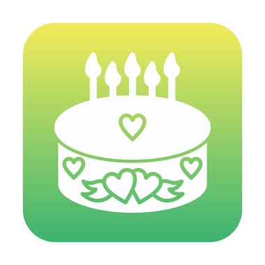 Mumlu doğum günü pastası ikon vektör çizimi                    