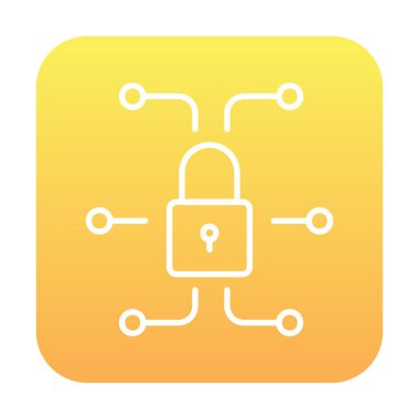 Ağ güvenlik simgesi, vektör çizim 