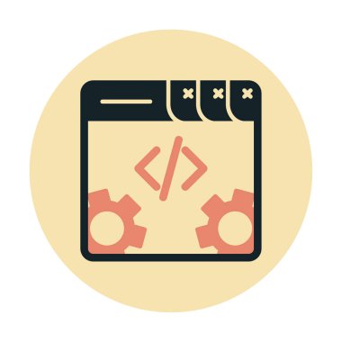 Basit programlama kodu optimizasyon simgesi, vektör illüstrasyonu