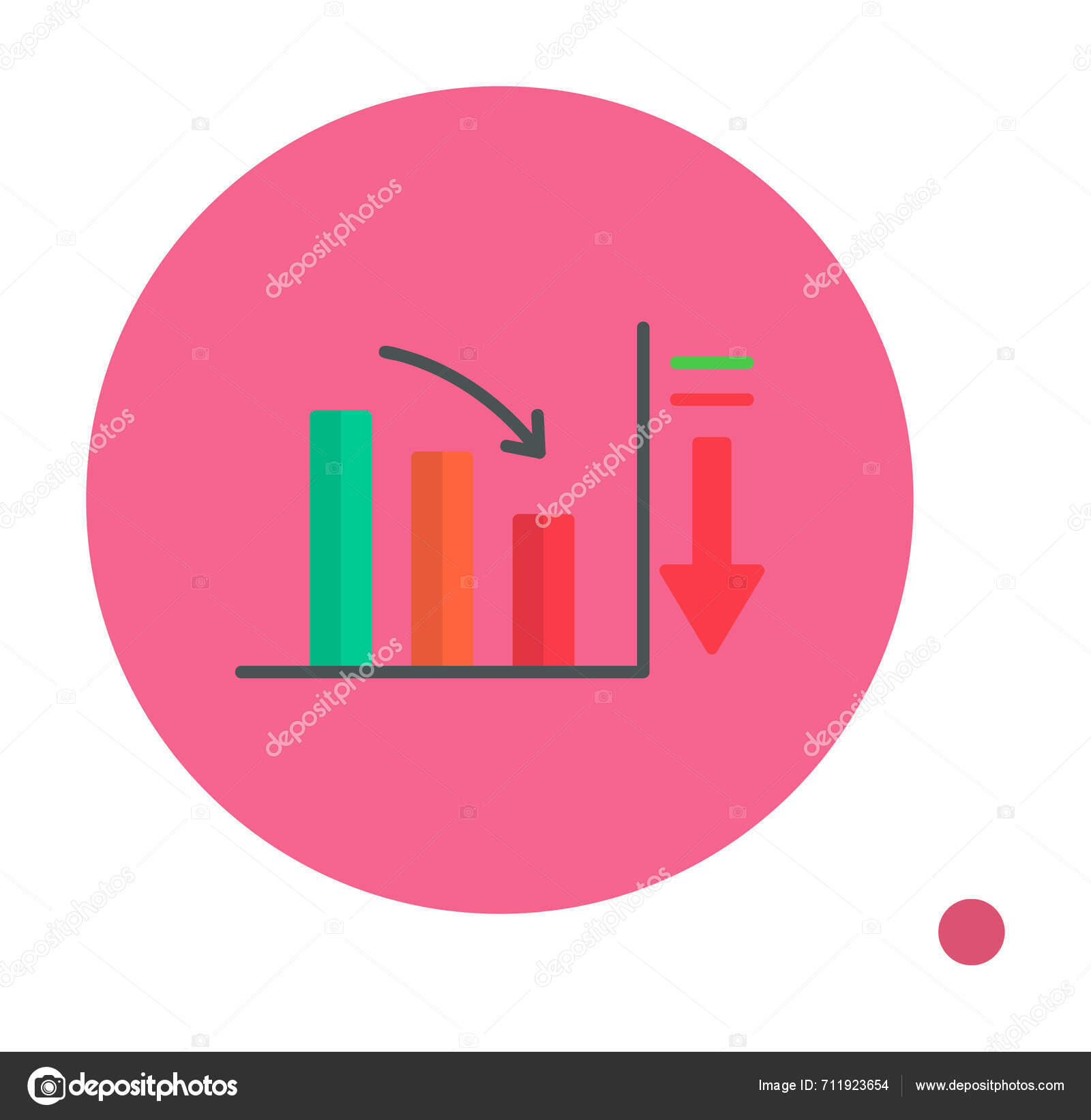 Simple Diminuer Icône Graphique Illustration Vectorielle