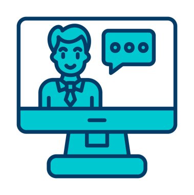 Basit Çevrimiçi Sınıf simgesi, vektör illüstrasyonu