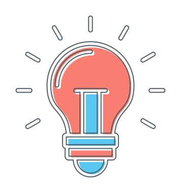 Ampul simgesi. vektör illüstrasyonu 