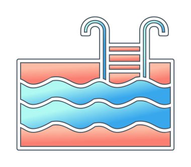  yüzme havuzu ikonu vektör illüstrasyonu