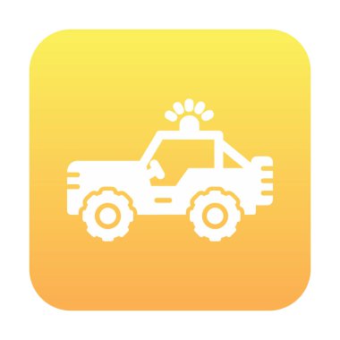 Askeri Jeep Simgesi, Vektör İllüstrasyonu