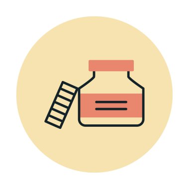 Mürekkep kavanozu simgesinin vektör çizimi 