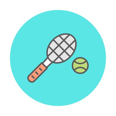Tenis topu ve raket hattı biçim vektör tasarımı                  