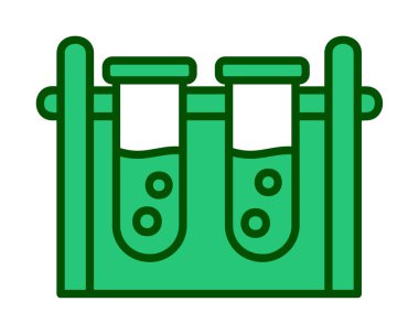 test tüpleri vektör düz renk simgesi 