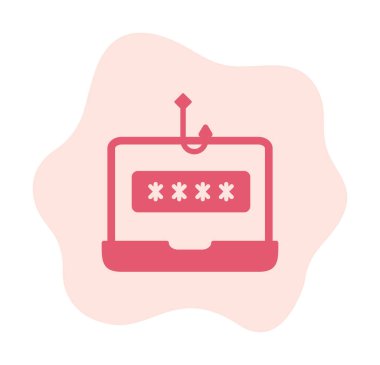 E- posta phishing satır simgesi. Mobil konsept ve web tasarımı için posta dolandırıcılığı stili işareti. Sembol, logo çizimi. Vektör grafikleri