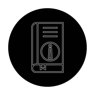 Basit Kitap Bilgileri simgesi, vektör illüstrasyonu