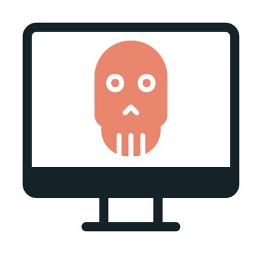 Ölü Bilgisayar Ekran simgesi, vektör illüstrasyonu 