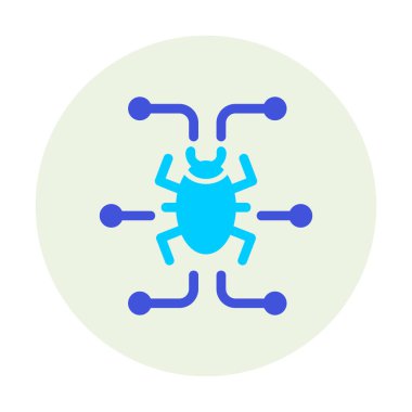 Basit dijital virüs simgesi, vektör illüstrasyonu