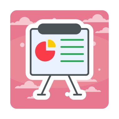 Sunum tahtası simgesi, vektör illüstrasyonu   